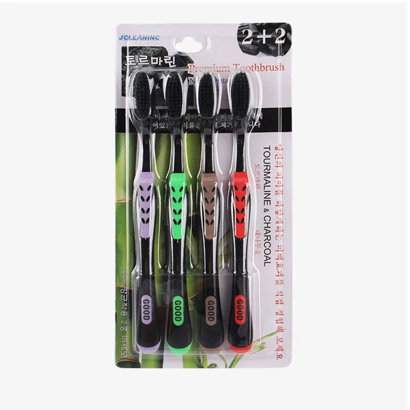 Bamboo Charcoal Toothbrush Soft Bristle Adult Household Fine Wool Toothbrush Antibacterial For Men And Women Teeth Oral Cleaning