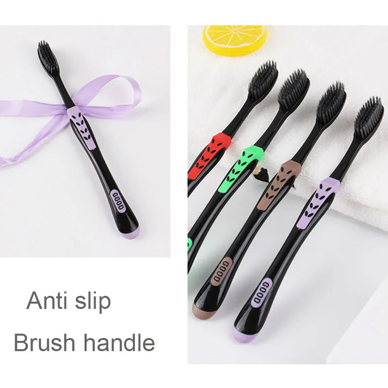 Bamboo Charcoal Toothbrush Soft Bristle Adult Household Fine Wool Toothbrush Antibacterial For Men And Women Teeth Oral Cleaning