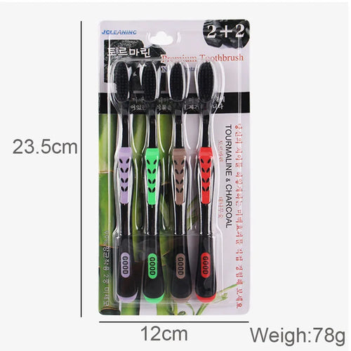 Bamboo Charcoal Toothbrush Soft Bristle Adult Household Fine Wool Toothbrush Antibacterial For Men And Women Teeth Oral Cleaning