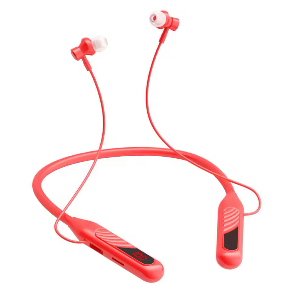 BT-8 Neckband Earbuds — Red