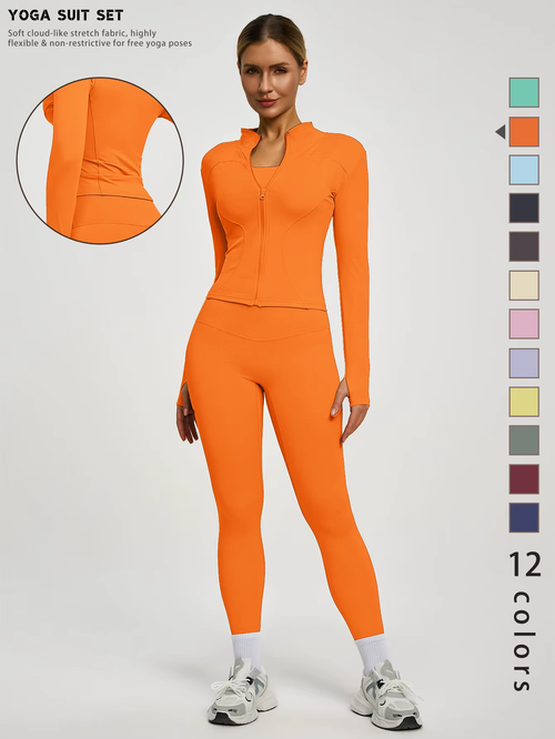 FitFemme Yoga Suit — Orange