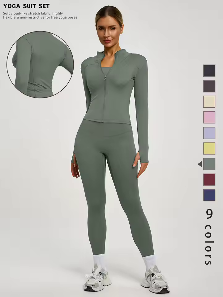 FitFemme Yoga Suit — Cardamon Green