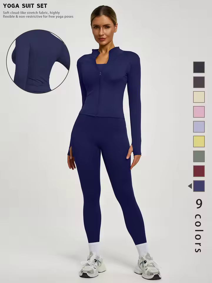 FitFemme Yoga Suit — Sperm Whale Blue
